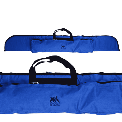 elTORO Recurvebogentasche mit aufgesetzter Tasche bis 62 Zoll - blau