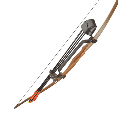 elTORO Traditional Bow-Mounted Quiver made from Leather for Long- and Recurve Bows - Size L | 51cm