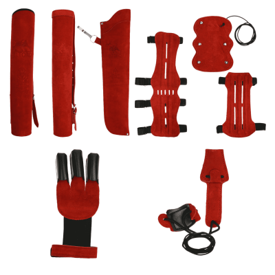 [SPECIAL] elTORO Wild Colorz - Set - Schiesshandschuh, Armschutz, Köcher & Spannschnur | Farbe: Rot