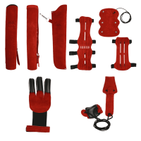 [SPECIAL] elTORO Wild Colorz - Set - Schiesshandschuh, Armschutz, K&ouml;cher &amp; Spannschnur | Farbe: Rot
