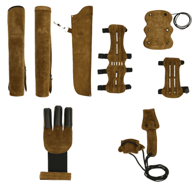 [SPECIAL] elTORO Wild Colorz - Set - Schiesshandschuh, Armschutz, Köcher & Spannschnur | Farbe: Braun
