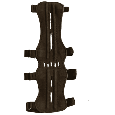 elTORO Traditioneller Armschutz Lang (32cm) - Wildleder dunkel