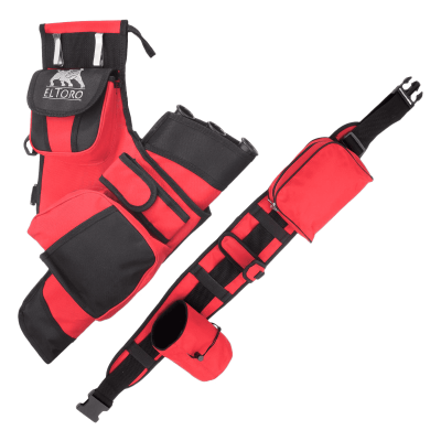 !!TIP!! elTORO Complete Quiver System with Belt and Bags - LH - Red